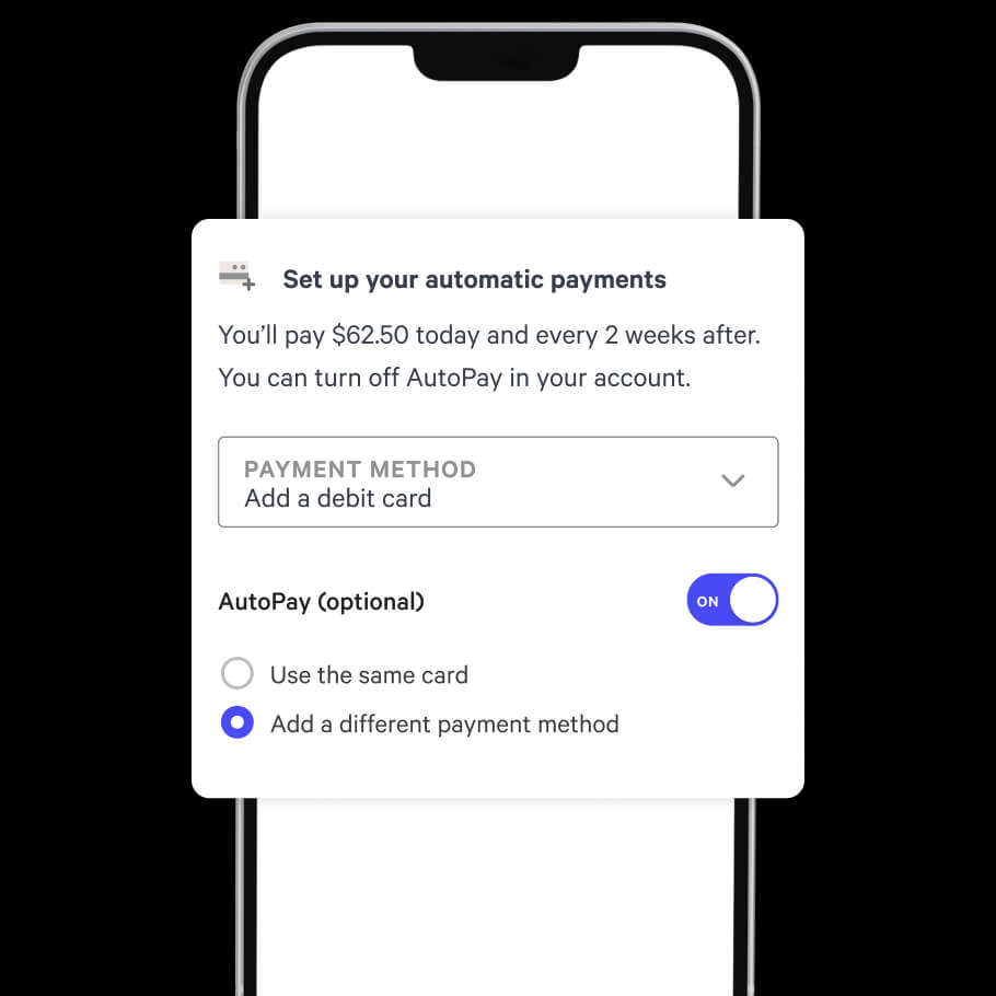 sample payment plan with Affirm